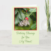 バタフライ誕生日恵み カード (正面)