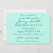 バタフライ誕生日招待状カード 招待状 (裏面)