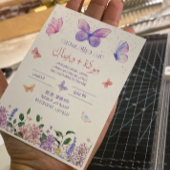 バタフライ誕生日招待状ワイルドフラワーガーデン 招待状