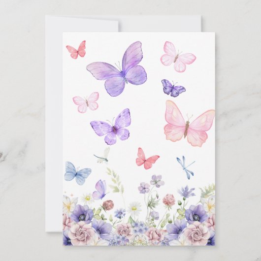 バタフライ誕生日招待状、リトルバタフライ1st 招待状 (裏面)