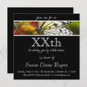 バタフライ誕生日招待状 招待状 (正面/裏面)