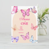 バタフライ誕生日招待状 招待状 (スタンド正面)