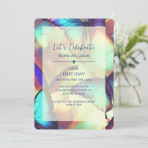 バタフライ誕生日招待状