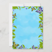 バタフライ誕生日招待状 招待状 (裏面)