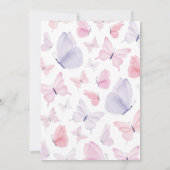 バタフライ誕生日招待状 招待状 (裏面)