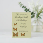 バタフライ誕生日招待状 招待状 (スタンド正面)