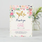 バタフライ誕生日招待状 招待状 (スタンド正面)