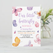 バタフライ誕生日招待状 招待状 (スタンド正面)