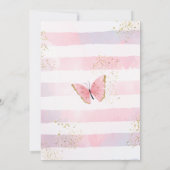 バタフライ誕生日招待状for Girl 招待状 (裏面)