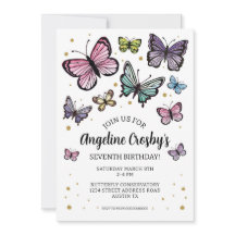 バタフライ誕生日水彩グリッターダウンロード