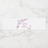 バタフライ誕生日水筒ラベル ペットボトルラベル (シングルラベル)