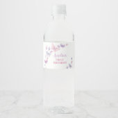 バタフライ誕生日水筒ラベル ペットボトルラベル (正面)