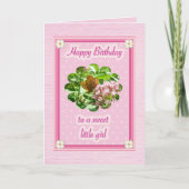 バタフライ誕生日特殊小さな女の子カード カード (正面)
