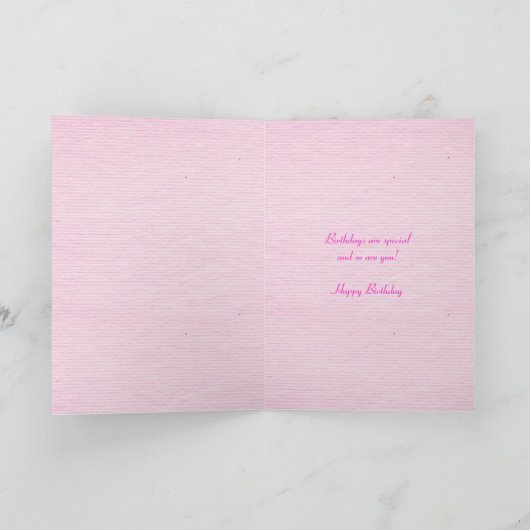 バタフライ誕生日特殊小さな女の子カード カード (内部)