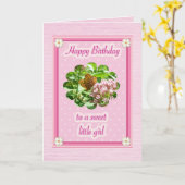 バタフライ誕生日特殊小さな女の子カード カード (黄色い花)