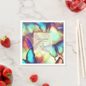 バタフライ誕生日紙 スタンダードカクテルナプキン (インサイチュ)