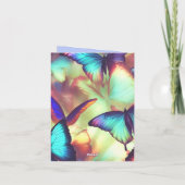 バタフライ誕生日追加フォト折り畳み招待状 招待状 (裏面)