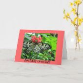 バタフライ誕生日 カード (黄色い花)