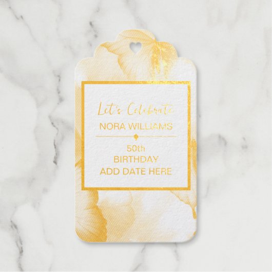 バタフライ誕生日 ギフトタグ (正面)