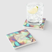 バタフライ誕生日 ストーンコースター (横)