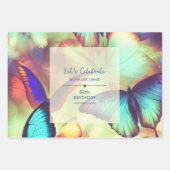 バタフライ誕生日 ラッピングペーパーシート (正面)