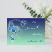 バタフライ誕生日RSVPカード 出欠カード (スタンド正面)