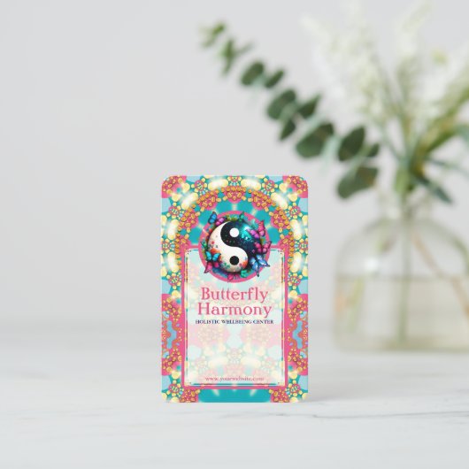 バタフライ調和ヨガホリスティックウェルネス 名刺 (スタンド正面)