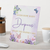 バタフライ赤ちゃんシャワーゲーム台座看板 台座サイン (インサイチュ)