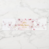 バタフライ赤ちゃんシャワー水ボトルラベル ペットボトルラベル (シングルラベル)