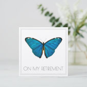 バタフライ退職パーティの招待状カード 招待状 (スタンド正面)