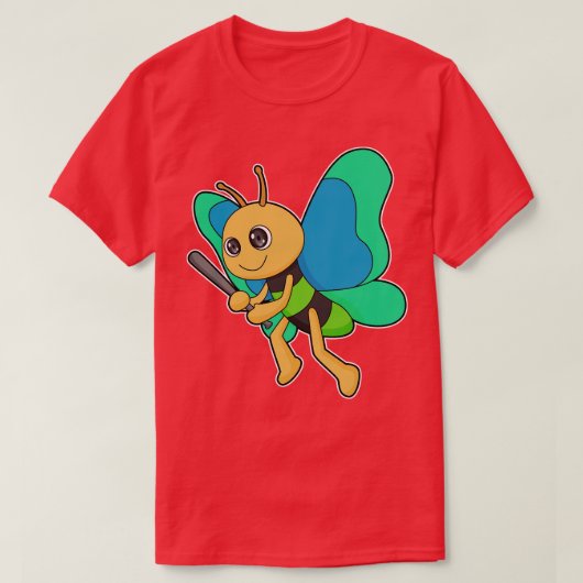 バタフライ野球こうもり Tシャツ (デザイン正面)