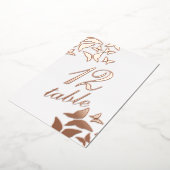 バタフライ金ゴールドプレス箔台番号 箔招待状 (回転した状態)