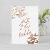 バタフライ金ゴールドプレス箔台番号 箔招待状 (立ち正面)