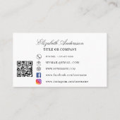 バタフライ金ゴールドホワイトロゴQRコード 名刺 (裏面)