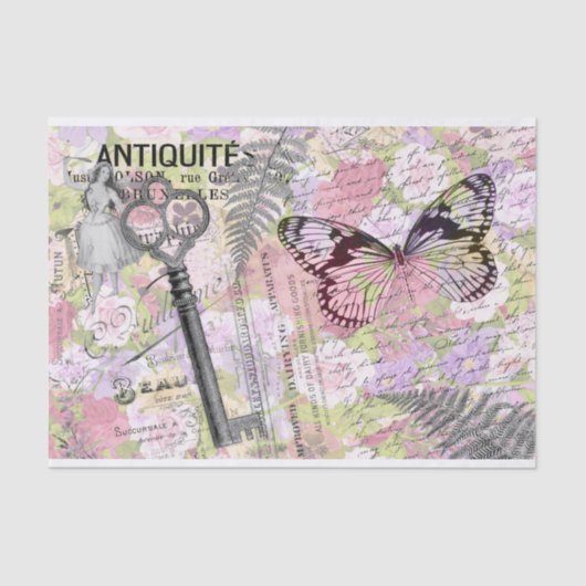 バタフライ鍵デクページティッシュペーパー 薄葉紙 (正面)