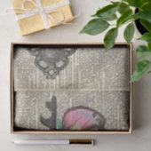 バタフライ鍵ヴィンテージ新聞デコページ 薄葉紙 (ギフト)