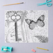 バタフライ鍵白黒デクページ 薄葉紙 (クラフト)