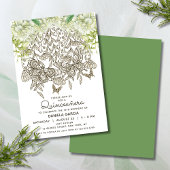 バタフライ開花ウォーターカラーバラキンセアニラ 招待状