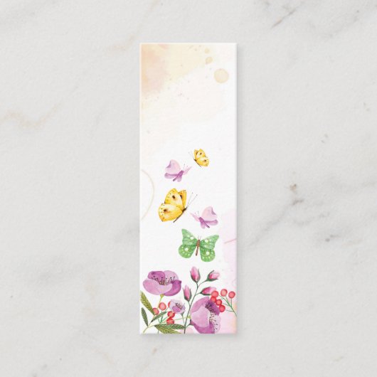 バタフライ開花春ミニブックマーク呼出カード コーリングカード (正面)