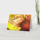 バタフライ顔自然アーパーソナライズされた誕生日 カード (正面)