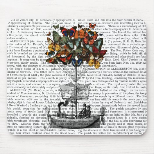 バタフライ飛行船 マウスパッド (正面)