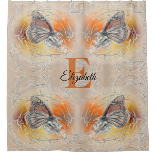 バタフライ魔法 シャワーカーテン (正面)