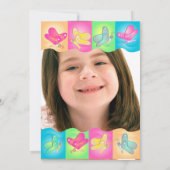 バタフライ鮮やか誕生日カード 招待状 (裏面)