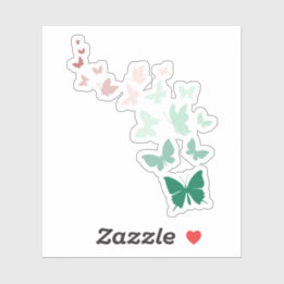 バタフライ3" x 3" カスタムカットビニール シール