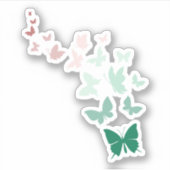 バタフライ3" x 3" カスタムカットビニール シール (正面)