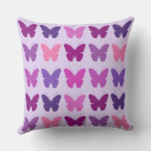 バタフライ5x5パターンピンクパープルマウーブ薄紫 クッション (裏面)