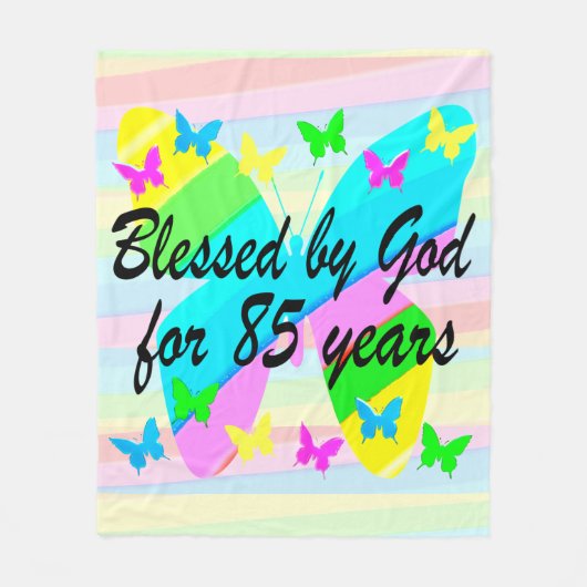 バタフライ85番目の誕生日恵みフリースブランケット フリースブランケット (正面)