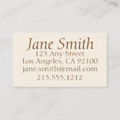 バタフライ&つる植物パーソナライズされたシャビーシックカード コーリングカード (裏面)