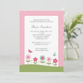 バタフライ・アンド・フラワーズ ベビーシャワー 招待状 (スタンド正面)