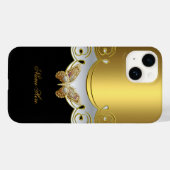 バタフライ イエロー ゴールド ブラック Case-Mate iPhoneケース (裏面 (横))